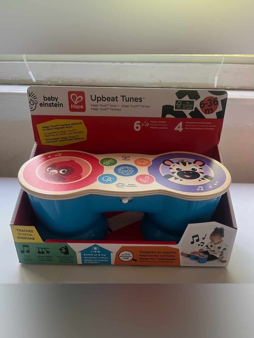 Baby Einstein Upbeat Tunes Magic Touch
Wooden Drum Musical Toy